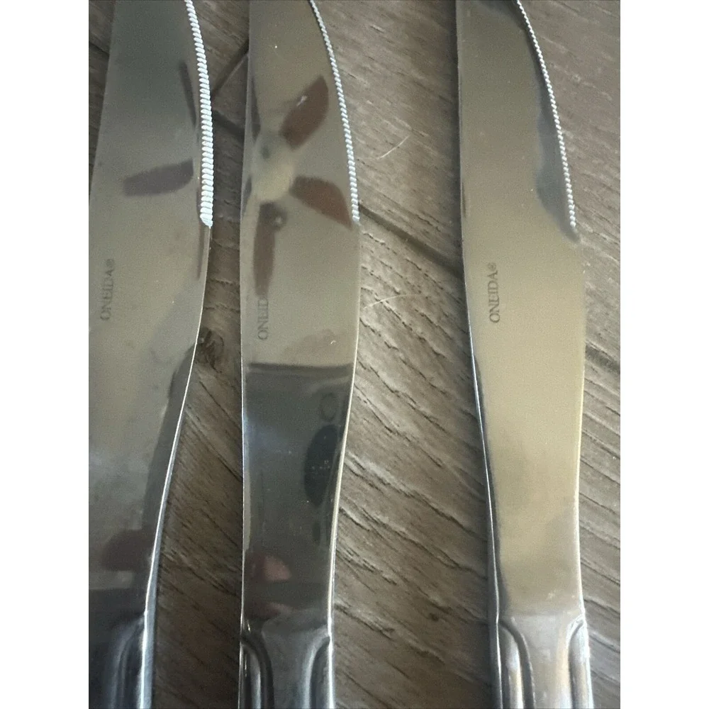 5 Oneida Temple‎ Stainless Flatware Solid Outline Dinner Knife